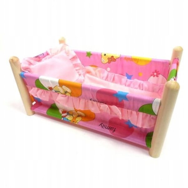 Bolo 80509 Holzbett für Puppen und Stofftiere, inklusive Bettwäsche