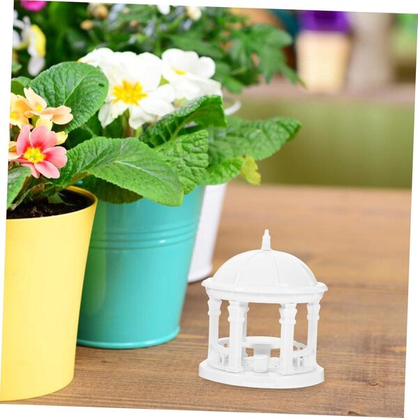 2 pezzi Statuette Padiglione in ABS per Decorazione Paesaggistica e Bonsai 6x4,8cm