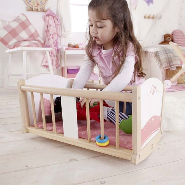 Hape Holzbett für Puppen, umweltfreundlich und sicher für Kinder ab 3 Jahren