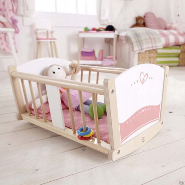 Hape Holzbett für Puppen, umweltfreundlich und sicher für Kinder ab 3 Jahren