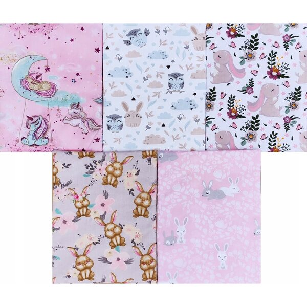 Letto in legno per bambole con biancheria e cuore rosa, 3 pezzi in cotone