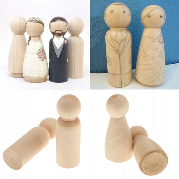 Set 20 Lallke di Legno Grezze per Creazioni Manuali e Decorazioni