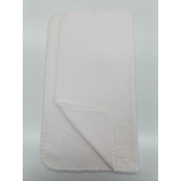 Cremefarbene Strickdecke für Puppe mit Sternenmuster, 53x50 cm