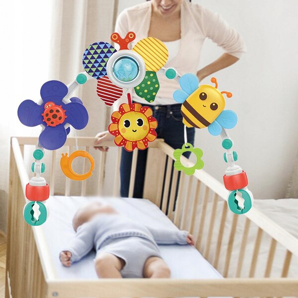 Hängespiel für Babys mit verstellbaren Clips und Schmetterlingsmotiv