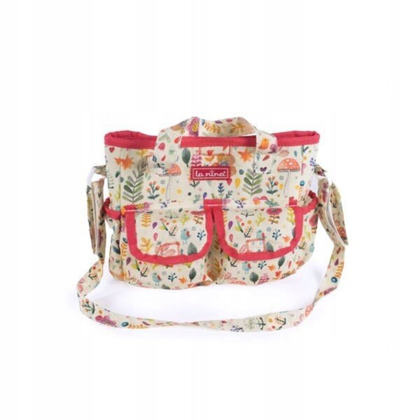 LA NINA Valeria: Borsa passeggino 21x16x10 cm, cotone, rosso