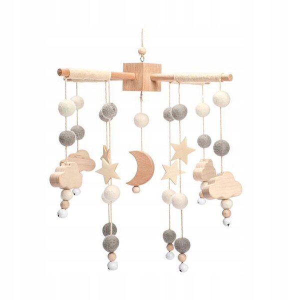 Giocattolo Mobile Per Lettino Neonati in Legno con Campanellini Decorativi