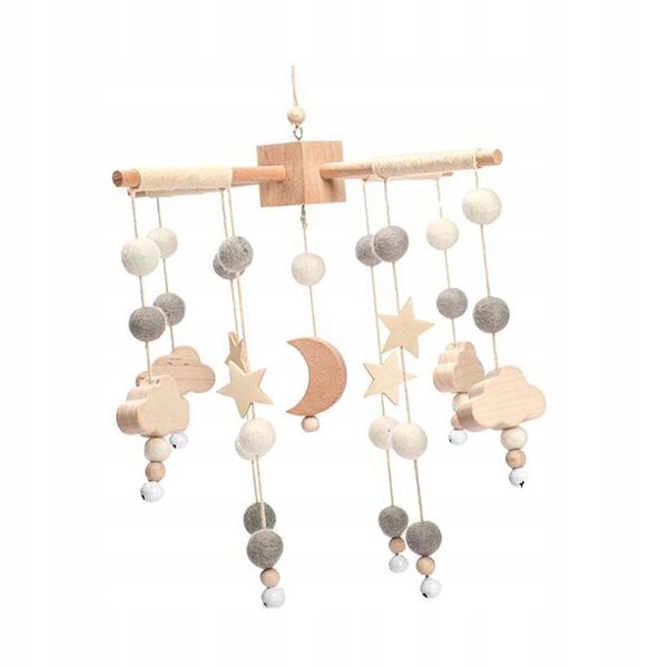 Giocattolo Mobile Per Lettino Neonati in Legno con Campanellini Decorativi