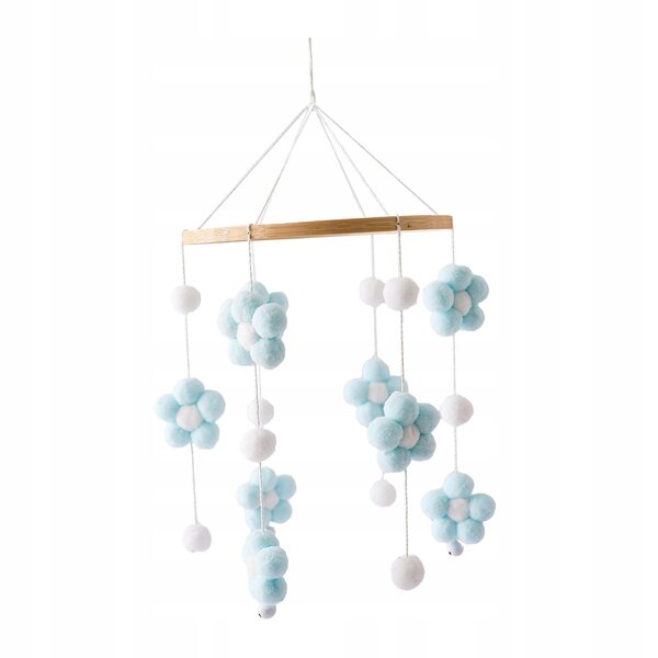 Hängespielzeug für Babybetten mit rotierender Bewegung und zartblauem Design