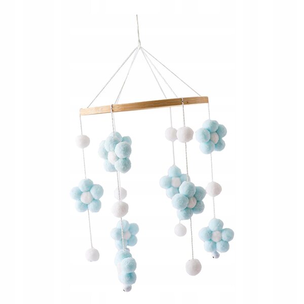 Hängespielzeug für Babybetten mit rotierender Bewegung und zartblauem Design