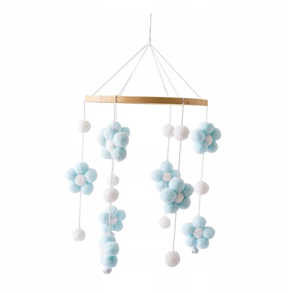 Hängespielzeug für Babybetten mit rotierender Bewegung und zartblauem Design