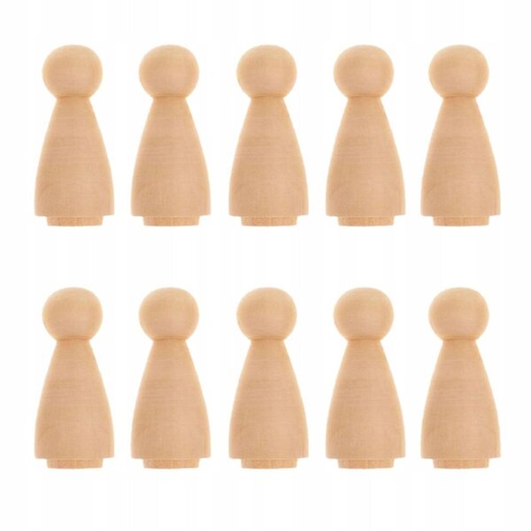 Set mit 10 Puppenkörpern aus natürlichem Holz zum Dekorieren, 5,8 x 2,5 cm