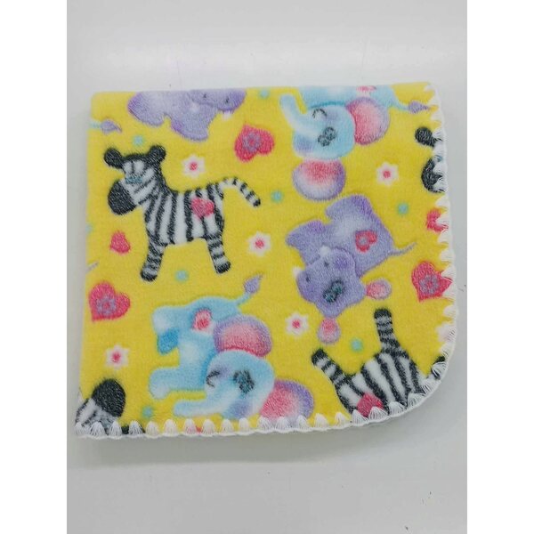 Doppelseitige Fleecedecke für Puppen mit Tiermotiven, 50x50 cm