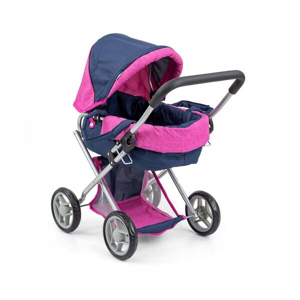 Passeggino per bambole Milly Mally Alice Navy con navicella removibile e accessori