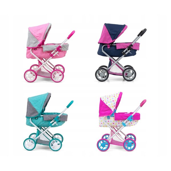 Passeggino per bambole Milly Mally Alice Navy con navicella removibile e accessori
