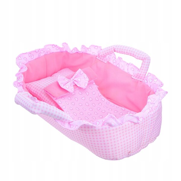 35 cm Puppenwiege, tragbares Bett, Babytrage, Rosa