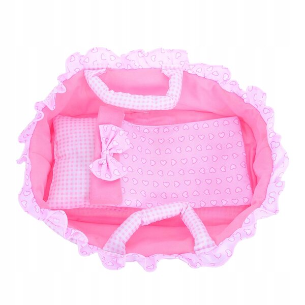 35 cm Puppenwiege, tragbares Bett, Babytrage, Rosa