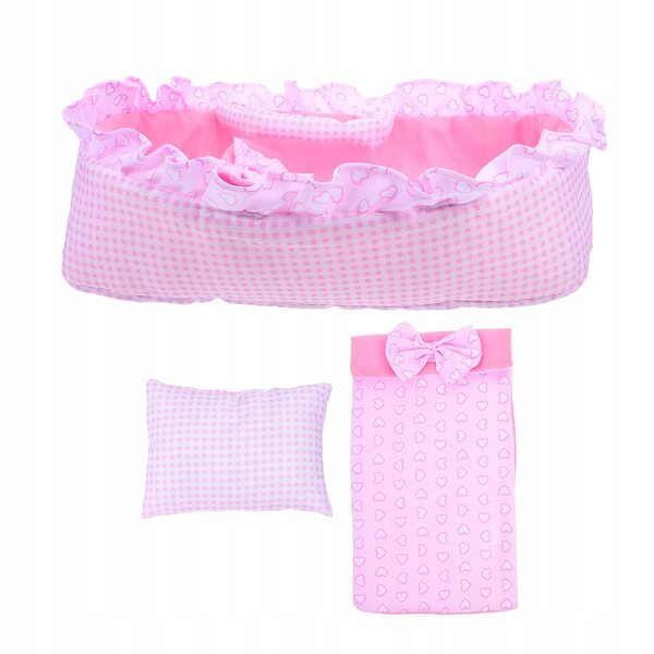 35 cm Puppenwiege, tragbares Bett, Babytrage, Rosa