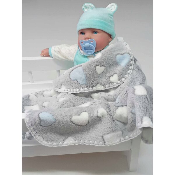 Zachte dubbelzijdige deken voor poppen, voor kinderwagen en ledikant, 53x50 cm