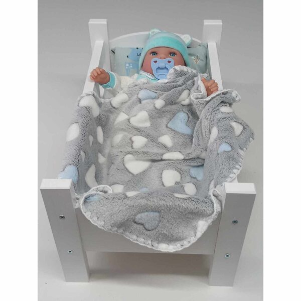 Zachte dubbelzijdige deken voor poppen, voor kinderwagen en ledikant, 53x50 cm