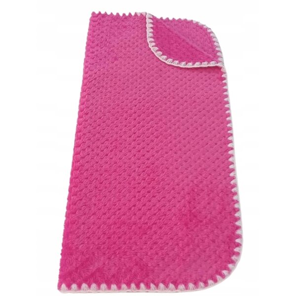 Weiche doppelseitige Decke für Puppen, Fuchsia und Rosa, 50x53 cm