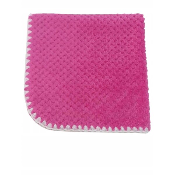Weiche doppelseitige Decke für Puppen, Fuchsia und Rosa, 50x53 cm