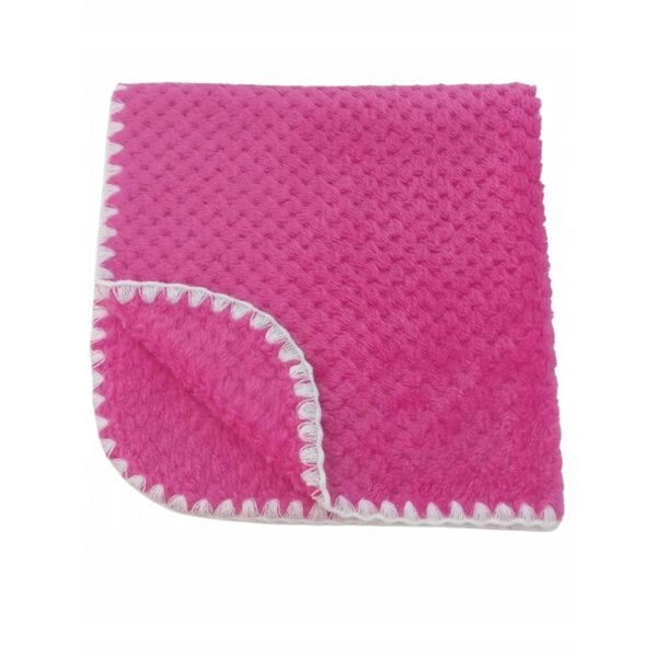 Weiche doppelseitige Decke für Puppen, Fuchsia und Rosa, 50x53 cm