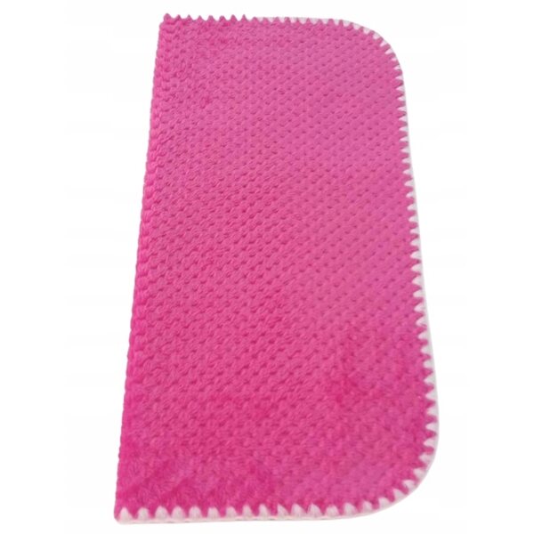 Weiche doppelseitige Decke für Puppen, Fuchsia und Rosa, 50x53 cm