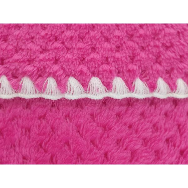 Weiche doppelseitige Decke für Puppen, Fuchsia und Rosa, 50x53 cm