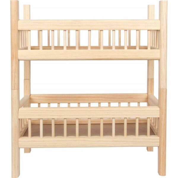 2-in-1-Etagenbett aus Holz für Small Foot-Puppen mit Stoffen