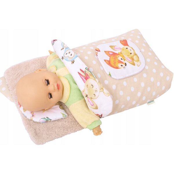 Becik BOBO mit Kapuze für Puppen bis 45 cm, Schlafsack und Kinderwagenband