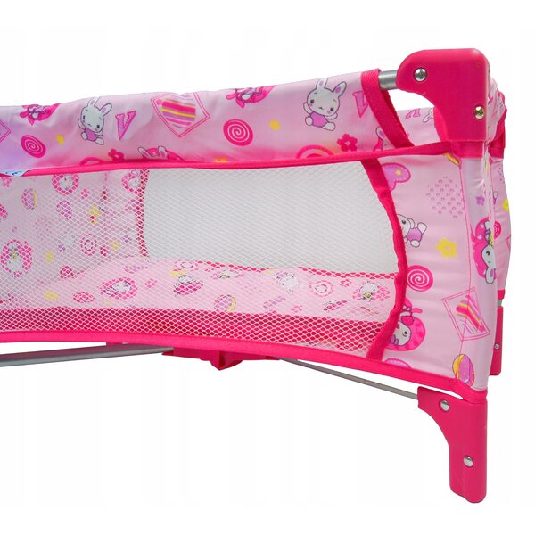 Beticco Babypuppenbett mit Matratze und Tasche, faltbar und transportierbar