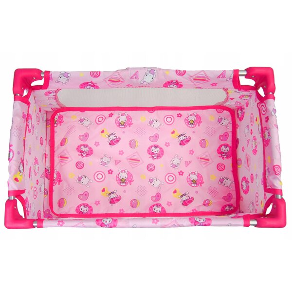 Beticco Babypuppenbett mit Matratze und Tasche, faltbar und transportierbar