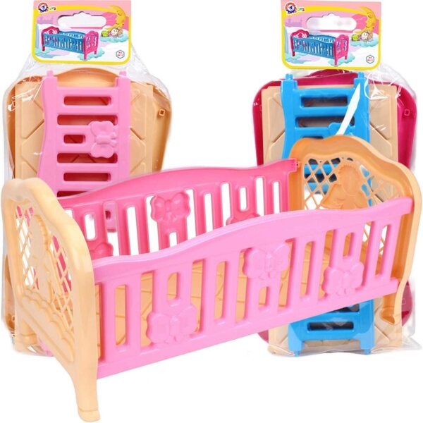 Letto per bambole in legno grande Sprosik, altezza 30 cm per bambini da 3 anni