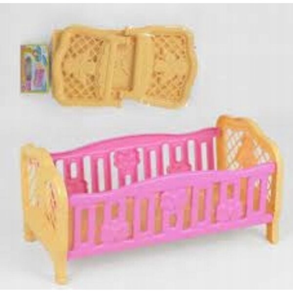 Letto per bambole in legno grande Sprosik, altezza 30 cm per bambini da 3 anni