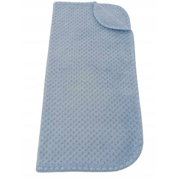 Koc per bambole morbido e doppio lato azzurro con motivo ananas 50x53 cm