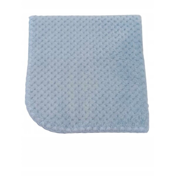 Koc per bambole morbido e doppio lato azzurro con motivo ananas 50x53 cm