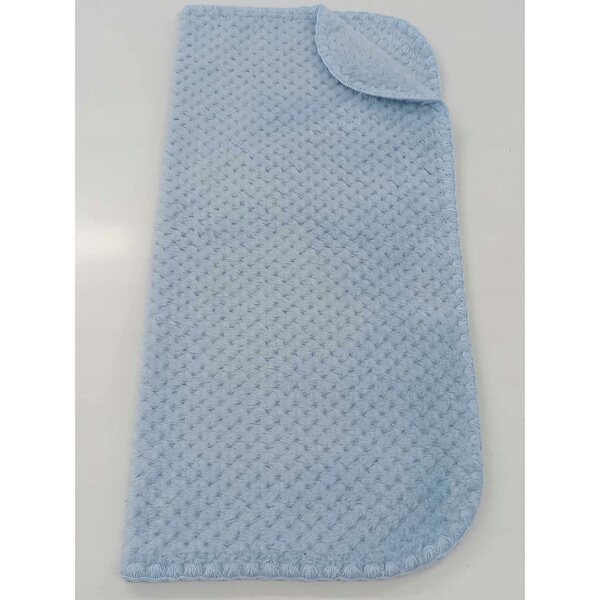 Koc per bambole morbido e doppio lato azzurro con motivo ananas 50x53 cm