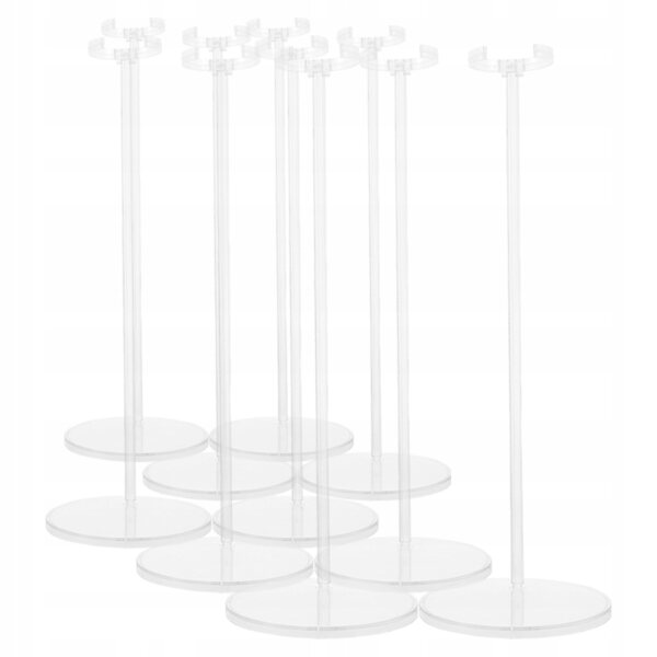 Set 10 Supporti Regolabili Trasparenti per Esposizione Figure e Bambole