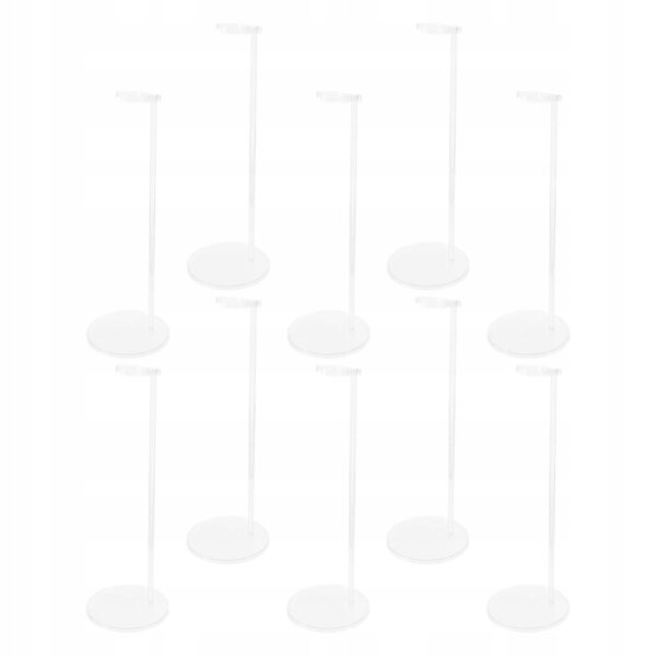 Set 10 Supporti Regolabili Trasparenti per Esposizione Figure e Bambole