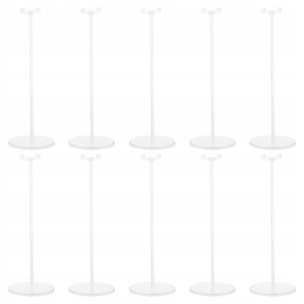 Set 10 Supporti Regolabili Trasparenti per Esposizione Figure e Bambole