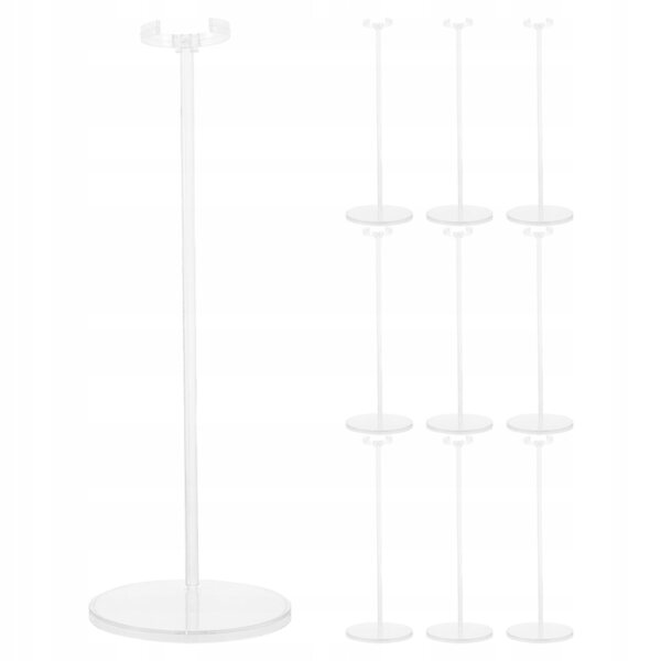 Set 10 Supporti Regolabili Trasparenti per Esposizione Figure e Bambole