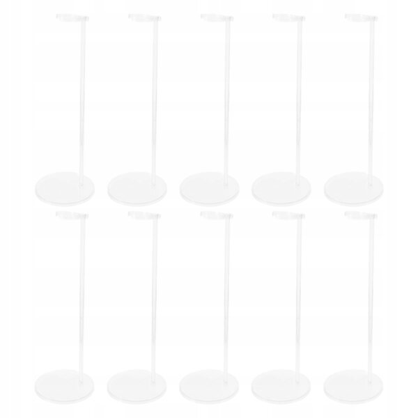 Set 10 Supporti Regolabili Trasparenti per Esposizione Figure e Bambole