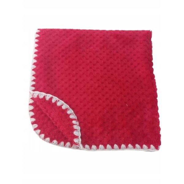 Koc per bambole doppio strato rosso soffice e peloso 50x53 cm
