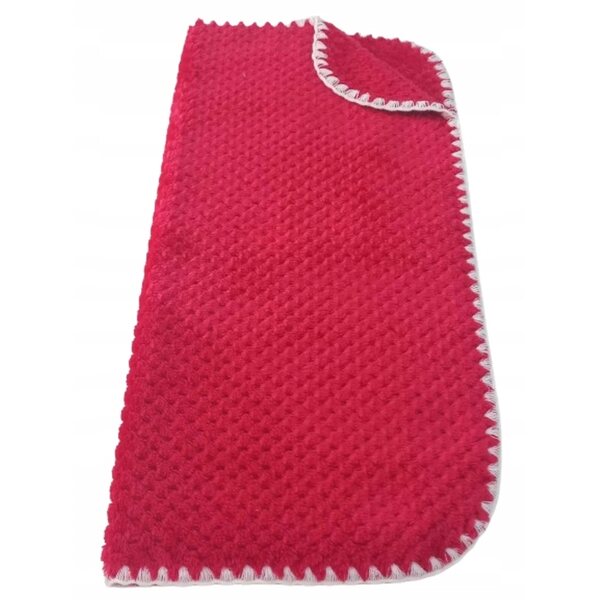 Koc per bambole doppio strato rosso soffice e peloso 50x53 cm