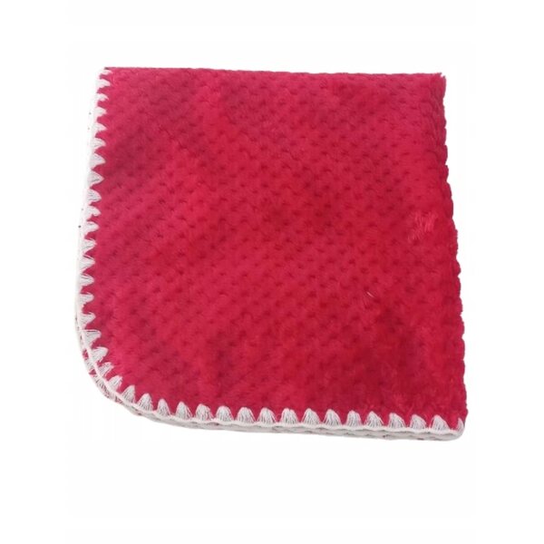 Koc per bambole doppio strato rosso soffice e peloso 50x53 cm