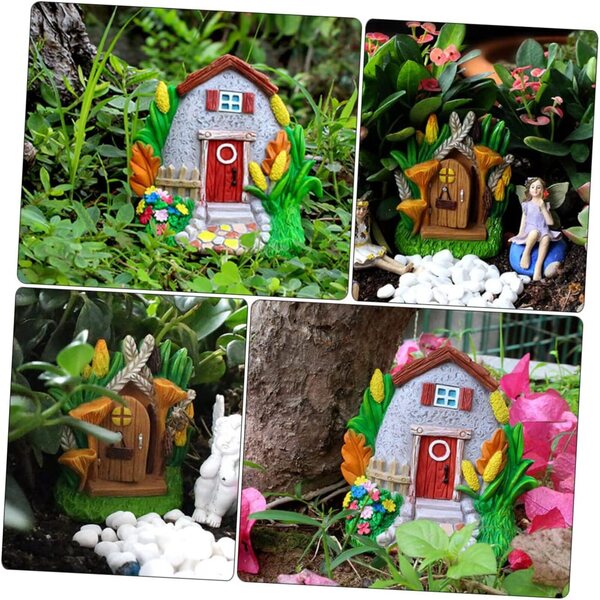 2-teilige Mini-Harzhäuser für Bonsai-Garten- und Heimdekorationen