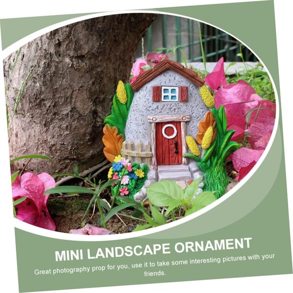 2-teilige Mini-Harzhäuser für Bonsai-Garten- und Heimdekorationen