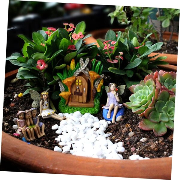 2-teilige Mini-Harzhäuser für Bonsai-Garten- und Heimdekorationen