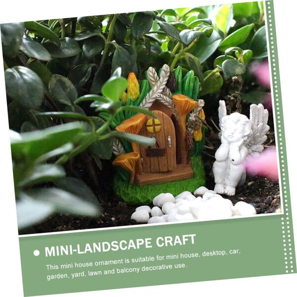 2-teilige Mini-Harzhäuser für Bonsai-Garten- und Heimdekorationen