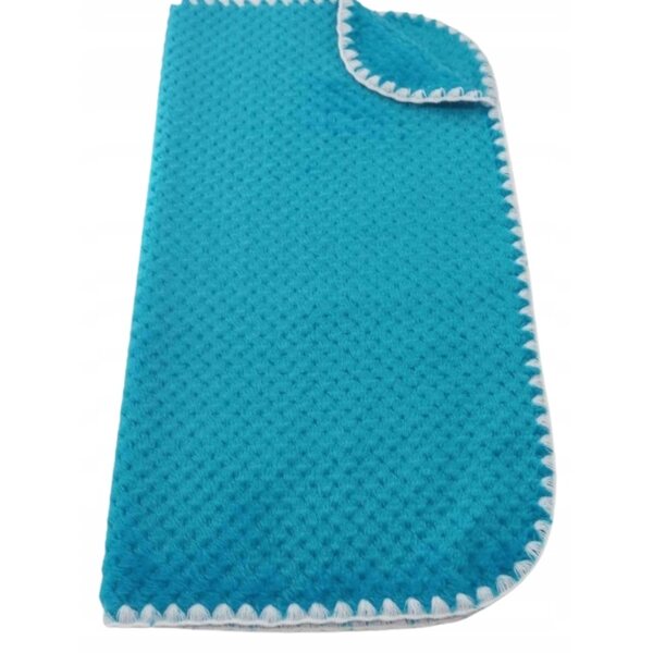 Koc per bambole soffice e reversibile colore azzurro 50x53 cm